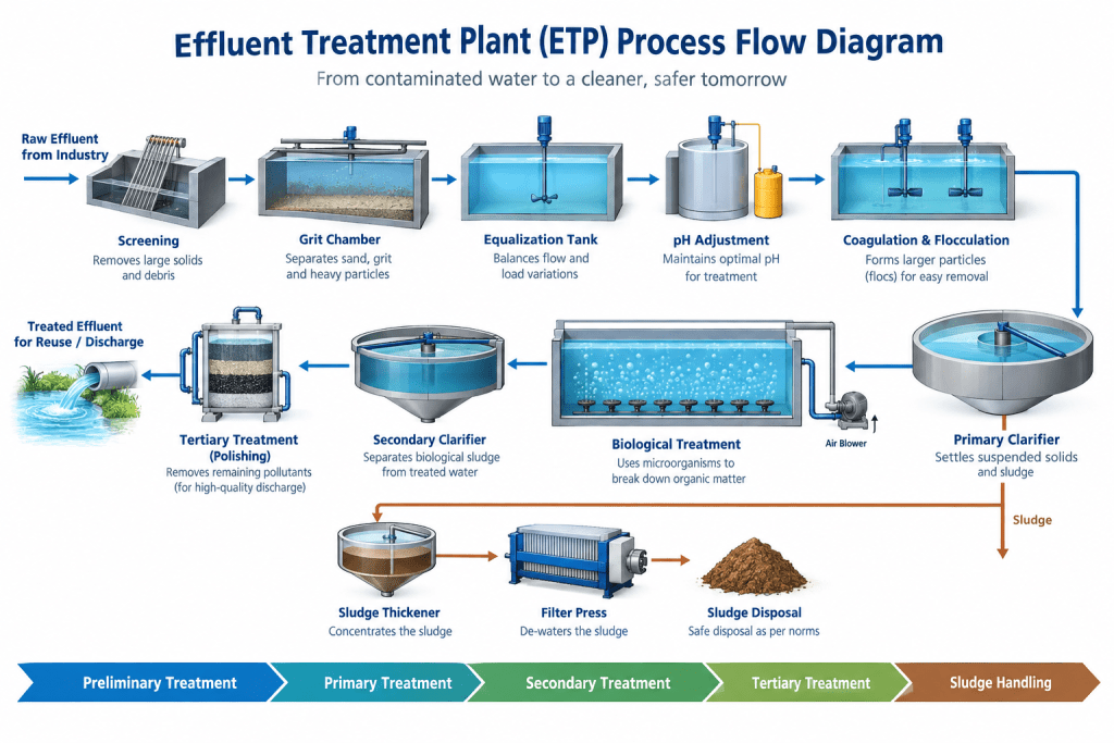 Effluent Treatment Plant Process Flow Diagram