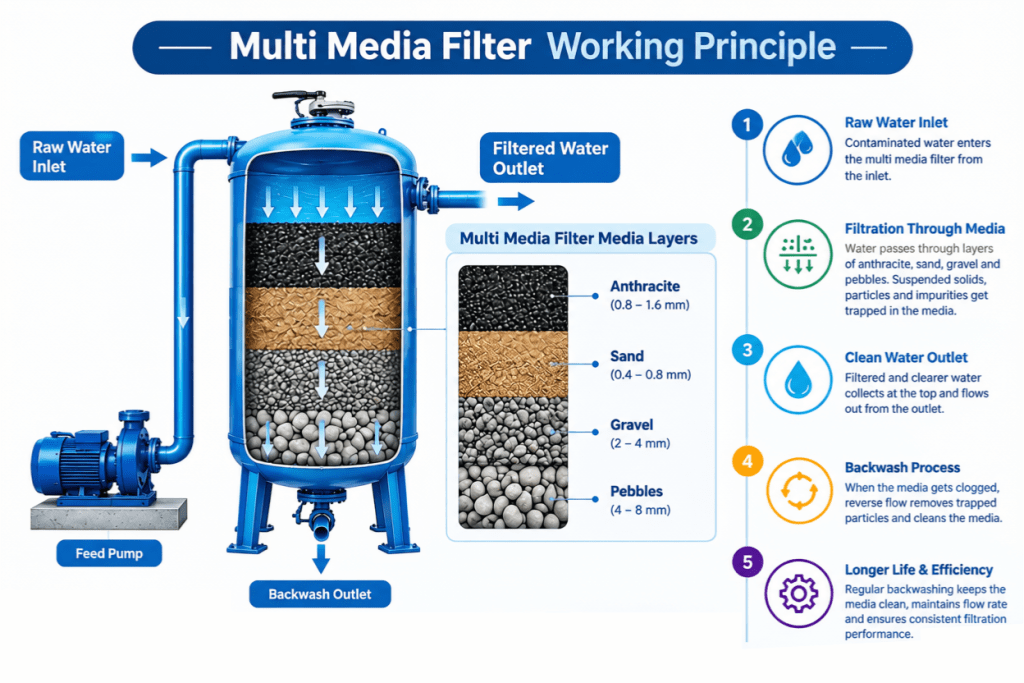 Multi Media Filter Working Principle